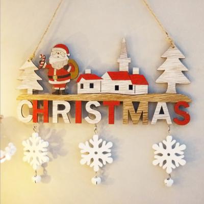 China Christmas Decorations Wooden Santa Wall Hanger Christmas Door Hanger Merry Christmas Christamas Home Decoration for Xmas for sale