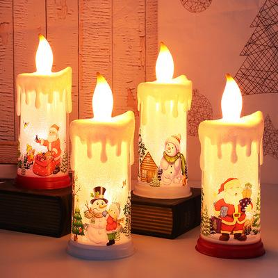 China COLOR CHANGING Small Night Light Christmas Decoration Candle Lamp LED Candle Electronic Christmas Snowman Tabletop Decoration for sale