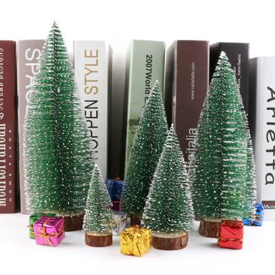 China PVC Decoration Christmas Tree 0.5FT Mini Pine Needles Dipped White Cedar Simulation Christmas Decoration Cake for sale