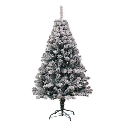 China 6FT PVC Flocking Christmas Plus Snowflake Stage Decoration Artificial Snow Flocking Cedar Tree for sale