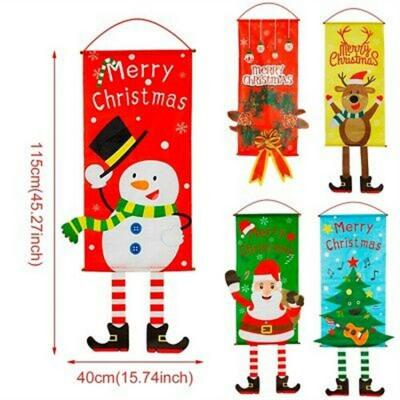 China Christmas Decorations Window Hanging Banner Hanging Flag Creative PET Flag Christmas Flag Banner Felt New By Christamas Home Decoration Holidays for sale