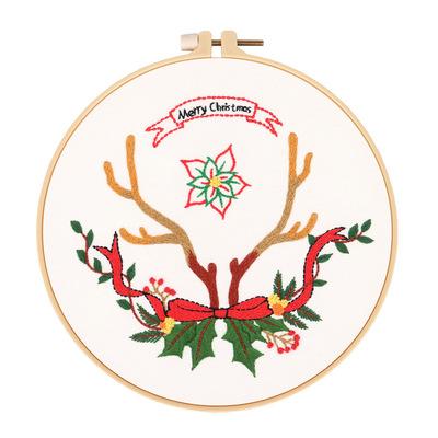 China Hot Sales Eco-friendly Sewing Handmade Art Embroidery Hoop Frame Home Decor Christmas Embroidery Diy Kit for sale