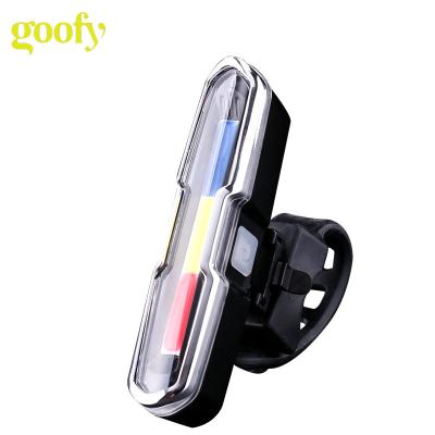 China New-design 200lumen waterproof three-color COB bicycle cree light red blue white red rear back led decorative bike light for sale