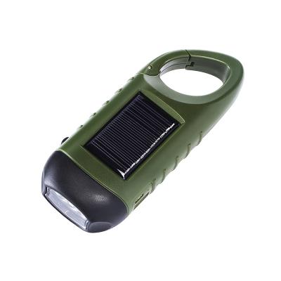 China Emergency 2022 New Design USB Rechargeable Generator Powered Emergency Rechargeable Hand Crank Solar LED Flashlight for sale