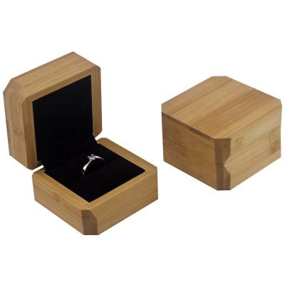 China Recyclable Top Selling Jewelry Bamboo Wooden Ring Box Custom Logo for sale