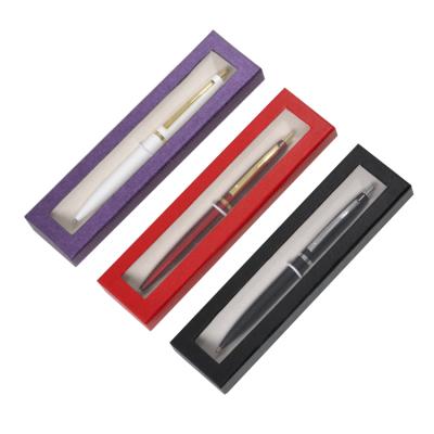 China Handmade Lango Customized Cheap Competitive Cardboard Ball Pen Box With Transparent PVC Window for sale