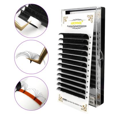 China Natural Long Easy Fans Lashes False Fan Blooming Auto Eyelashes Fast Auto Eyelashes Extensions False Cilios for sale