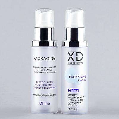 China Facial Serum Cream Lotion Pump Bottles Recyclable 30ml Plastic Empty Double Walls PET Material for sale