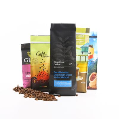 China Food Customized Printing 1kg 500g Matte Black Coffee Packaging Coffee Bean Side Gusset Sachet Bag for sale