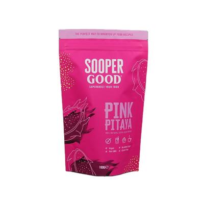 China Recyclable Matte Plastic Packaging Bag Aluminum 100 Gram Food Bag For Pink Pitaya for sale