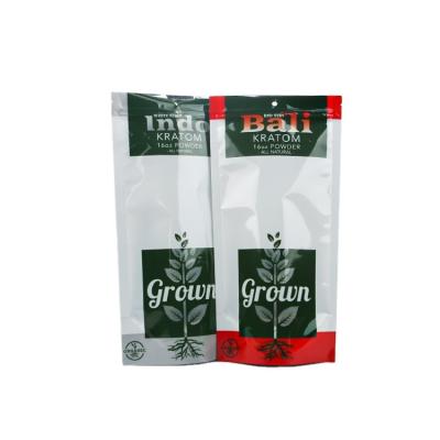 China Recyclable custom printed pe food bag plastic stand up zipper 16oz powder packaging bag with window for sale