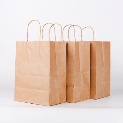 China Recyclable Take Away Gift Personalized Personalized Large Recyclable Brown Kraft Paper Bag With Flat Handle for sale