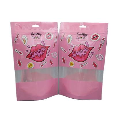 China Recyclable Custom Printed Reusable Stand Up Zipper Lipstick Plastic Packaging Bags for sale