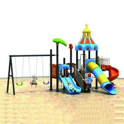 China Newly Plastic Kids Outdoor Playground Outdoor Playground Swing And Slide Set for sale