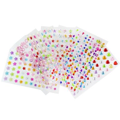 China Temporary custom 3d face sticker crystals stickers rhinestone body adhesive rhinestones gems sticker  Festival Party for sale