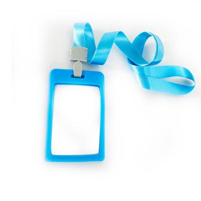 China Eco - Friendly Hot Selling ID Badge Card Holder Light Blue Double Sided Vertical for sale