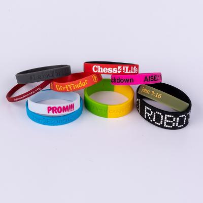 China Each Factory Direct Custom Sublimation Printed Logo Silicone Wristband All Size All Color for sale