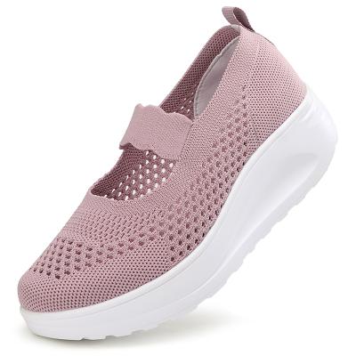 China CUSHIONING rocking shoes women's shoes thick sole 2021 spring and summer new Korean fashion mom shoes Mesh Breathable Casual Sports for sale