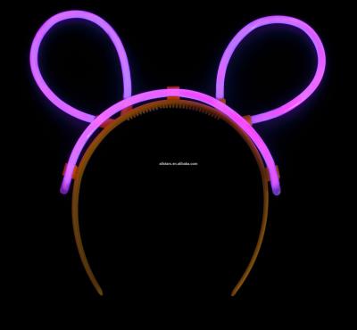 Cina PE Fluorescente Liquid Glow Stick Hairband in diversi colori per feste 5*200mm in vendita