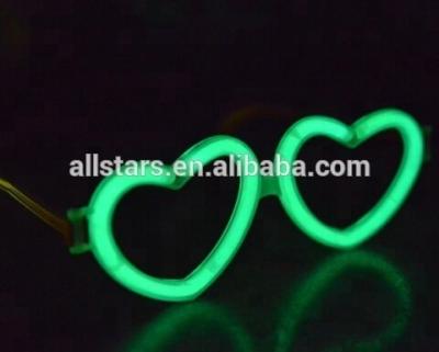 China Event Celebration Party Supplies Non-Flammable 8 Inches Glow Stick Heart Shape Eyeglasses for sale