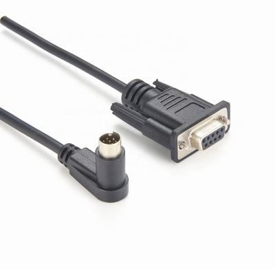 China Mini DIN 8 Pin Car Waterproof Cable IP67 Over-Cast Type To RS232 DB9 Female Assembled Stereo Cable for sale