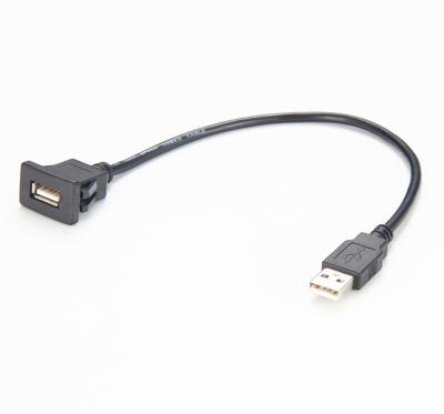 China Wall Plate Car Dashboard Snap-in USB A Extension Panel Mount Cable for sale