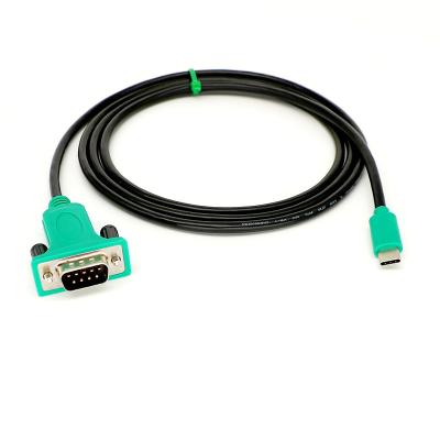 China Male DATA USB Type C To Male RS232 Interface Signal Green Black Serial Cable for sale