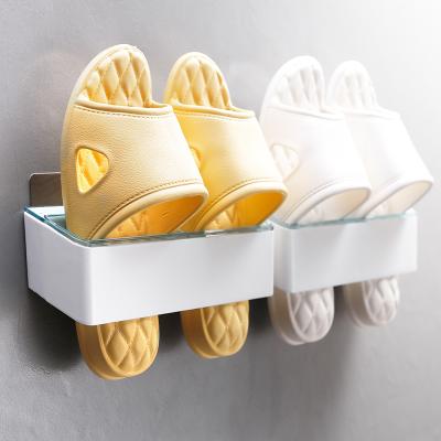 China 2019 new design viable bathroom slippers storage rack shoe rack baboosh home organizer punching free for sale