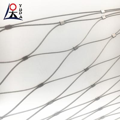 China 302 Stainless Steel Wire Rope Mesh Net Flexible Stainless Steel Zoo Mesh for sale