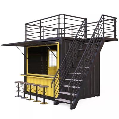 China Aluminum Alloy Windows Mini Pop-up Shop Container Coffee Shop Bar Fast-food Restaurant Convenience Store Kiosk Booth 10ft for sale