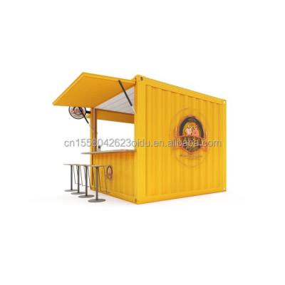 China Acero galvanizado doblado 180g 10FT Mini tienda emergente contenedor cafetería/bar/restaurante de comida rápida/tienda de conveniencia/quiosco/stand en venta