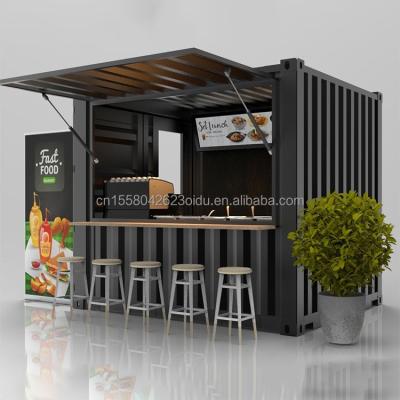 China Coffee Shop Bar Street Restaurant Garden Booth 10 feet at 20ft or 40ft with 50/75/100mm Wave Sandwich Panel for sale