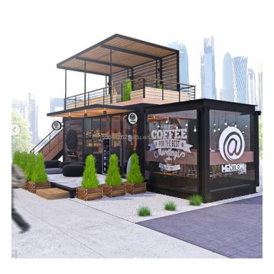 China Customized Color Modern Design Prefab Container Milk Tea Shop Coffee Shop Cafe Store Homes Tiny Modular Container House for sale