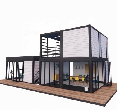 China 40ft Modern Prefabricated Double-Story Coffee Bar Restaurant Fast-Food Shop Tiny Mini Movable Outdoor Combined Container for sale