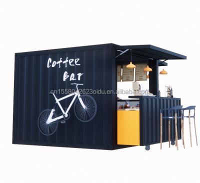 China Customized Color 10ft 20ft Prefabricated Steel Home Tiny City Shop Container Mini Bar Store Ice Cream Summer City Curbside Drinks Beverages for sale