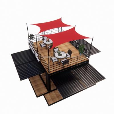 China Winkel 20ft Park BBQ Container Mobiele Draagbare Assembly Coffee Bar Houten huis met 50/75/100mm Wave Sandwich Panel Wanden Te koop