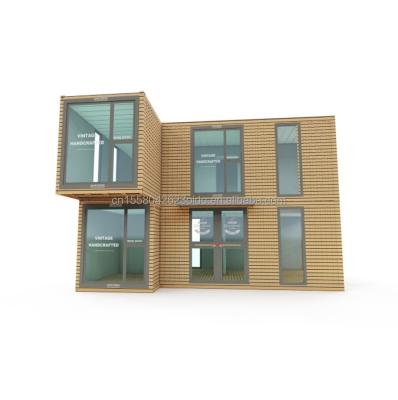 China Moderne ontwerp houten platte verpakking Tiny Container House met 50/75/100mm Wave Sandwich Panel muur en meerdere gebruiksopties Te koop