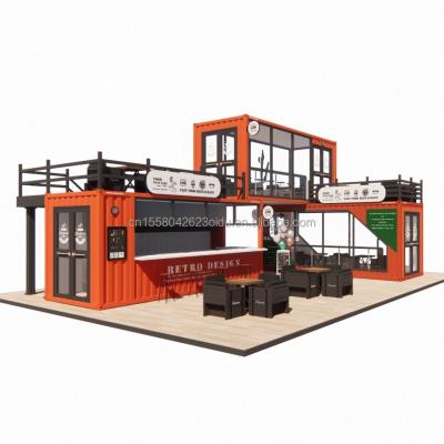 China 20ft geprefabriceerde mobiele koffiewinkel Container Bar in met aangepaste kleur en gegalvaniseerd stalen buiging Te koop