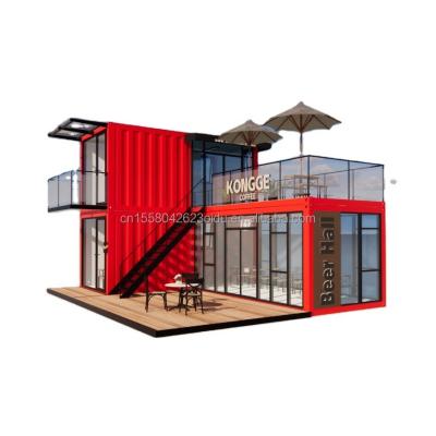 China Pingui aangepast 20ft/40ft gegalvaniseerd stalen vierkant buizen verzendcontainer koffie draagbare container restaurant voor winkel Te koop