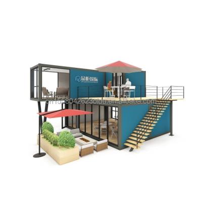 China Modular Steel Buildings Hotel Container Houses Movable Prefab 40ft Shipping Fast Food Container Restaurant Cafe Coffee Shop and Bar for sale