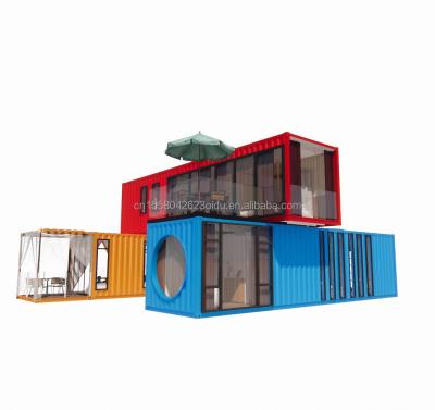 China 20ft 40ft Steel Frame Galvanized Steel Bending 180g Modular Modern Home Luxury Container Prefabricated House for Hotel for sale