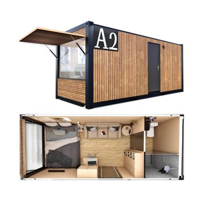 China 20ft Custom Flat Packaging Wooden Container Prefab House for Garden Office Hotel Container Houses for sale