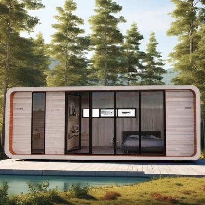 China Family Living Wooden Floor 20ft Seashore Holiday Special Shaped House with Customized Color and Fast Installation for sale