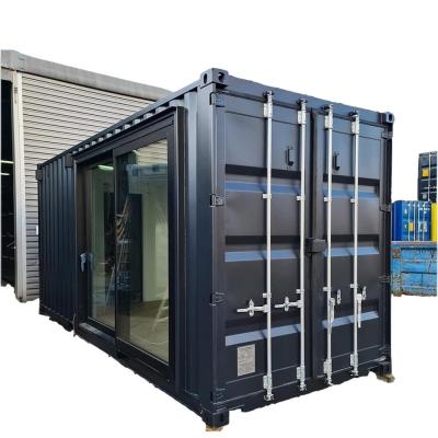 China One Bedroom Hotel Black Shipping Container House Steel Door Luxury 20ft Prefabricated Wooden Houses with Kitchen and Bathroom for sale