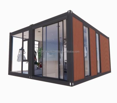 China 20ft Prefab Klappbehälter Zuhause mit 50/75/100mm Wellen Sandwich-Panel Wände Klappbar Klappbares Kleines Haus zu verkaufen