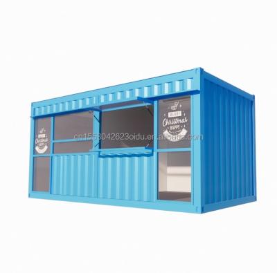 China 20ft Movable Prefabricated Coffee Shop Container House Design with Galvanized Steel Square Tubes for sale