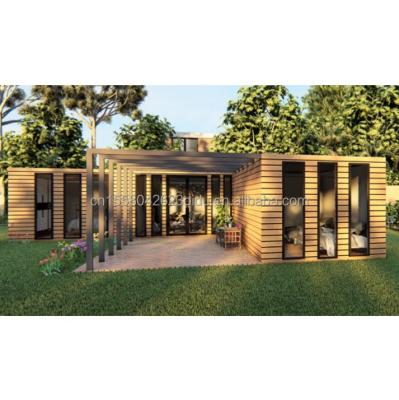 China Houten Container Huis EU Best Design Hout Graan Glas 20ft 40ft Prefab Huis Luxe Container Huis Prefab Huizen Moderne Te koop