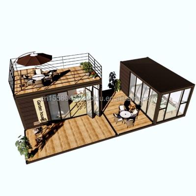 China Modern Design Style Light Steel Frame Foldable Villa Container House with Aluminum Alloy Windows for sale