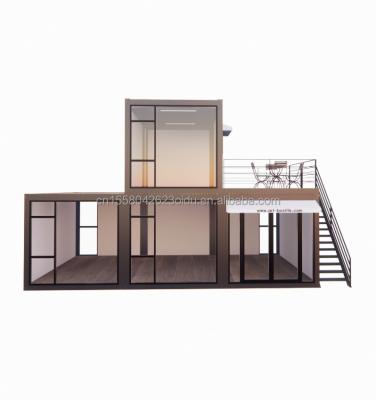 China Modern ontwerp 40ft luxe prefabricated container huizen met aluminium alloy ramen en modern leven Te koop