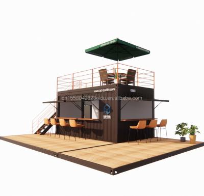 China 10ft 20ft Two-story Pop-up Container Bar designed with Modern Design Style and Aluminum Alloy Windows for sale